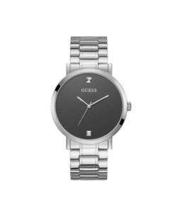 Guess Supernova Silver Stainless Steel Black Dial Quartz Watch