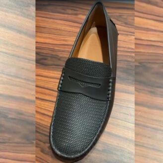 Bally Embossed Leather Penny Loafers