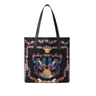Versace Coral Theatre La Medusa Canvas Tote Bag