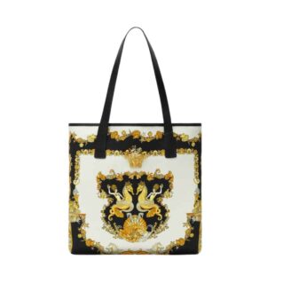 Versace Coral Theatre La Medusa Canvas Tote Bag