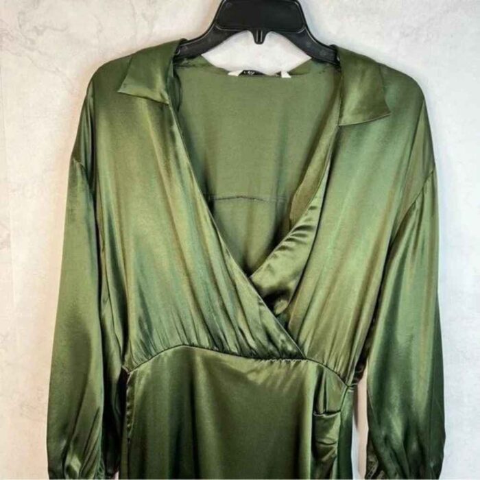 zara green dress satin Zara Neon Lime Green Cami Satin Midi Dress main image 1