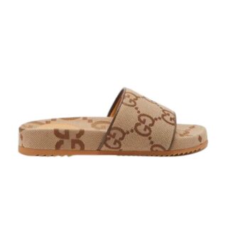 Gucci Jumbo GG Canvas Slides