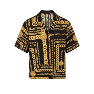 Versace Allover Medusa Chain Silk Shirt