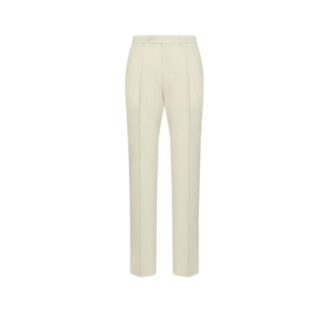 Toplagy Ivory Tailored Wool Trousers