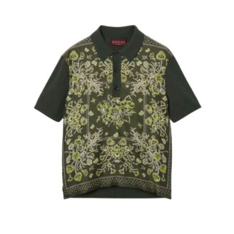 Gucci Floral Bandana Knit Polo Shirt