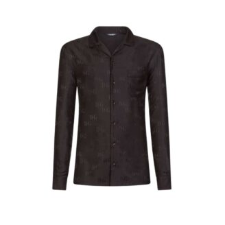 Dolce & Gabbana DG Monogram Silk Pajama Shirt