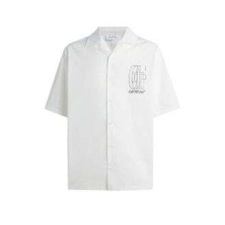Off-White Outline Logo Camp Collar Shirt