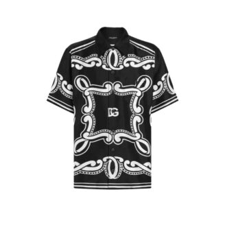 Dolce & Gabbana Bandana-Print Silk Shirt