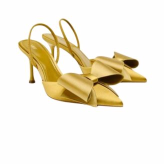ZARA Satin Bow Slingback Pumps