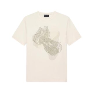 Emporio Armani Line-Art Eagle Graphic Cotton T-Shirt