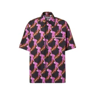 Gucci Printed Bead-Trim Oversized Cotton Shirt