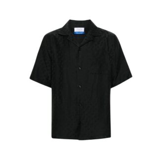 Off-White Monogram-Jacquard Short-Sleeve Shirt
