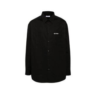 Off-White Embroidered-Motif Long-Sleeve Shirt