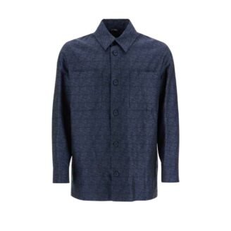 Fendi FF Labyrinth Jacquard Long-Sleeve Overshirt