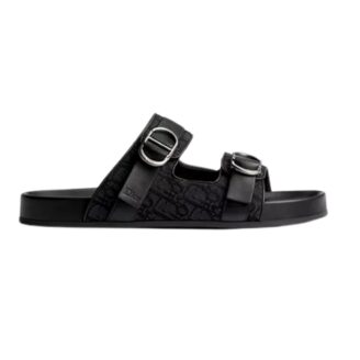 Dior Aqua Black Oblique Jacquard  Sandal