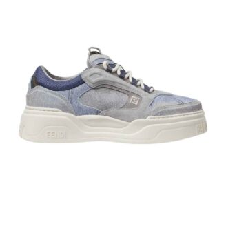 Fendi Force Denim Effect Low-Top Sneakers
