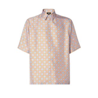 Fendi Geometric Geometric Motif Silk Short-Sleeve Shirt