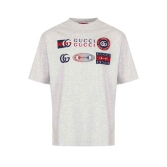 Gucci Patchwork Multi-Logo Cotton T-Shirt