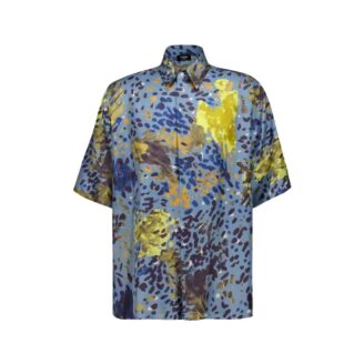 Fendi Abstract Animalier Print Silk Shirt